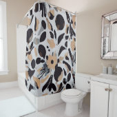 Rideaux De Douche Tons de la Terre motif abstrait (En situation)