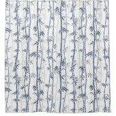Rideaux De Douche Tons de Motif en bambou bleu (Devant)