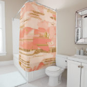 Rideaux De Douche Tons de pêche et d'or (En situation)