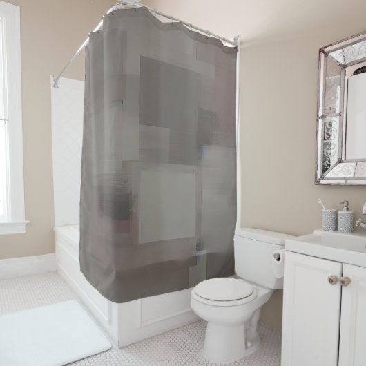Rideaux De Douche Tons de terre carrés abstraits (En situation)