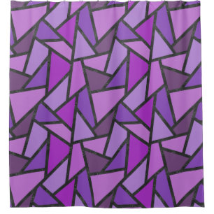 Rideaux De Douche Tons de vitrail violet motif