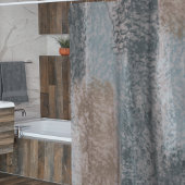 Rideaux De Douche Tons doux Abstraits gris Beige Acier Bleu & Brown