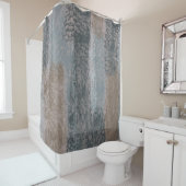Rideaux De Douche Tons doux Abstraits gris Beige Acier Bleu & Brown (En situation)