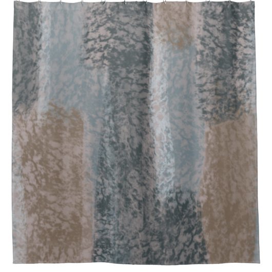 Rideaux De Douche Tons doux Abstraits gris Beige Acier Bleu & Brown (Devant)