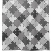 Rideaux De Douche Tons gris diagonaux de casse-tête (Devant)