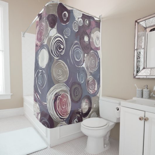 Rideaux De Douche Tons muets roses abstraits (En situation)