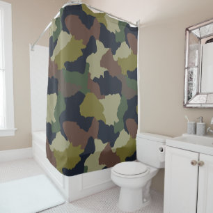 Rideaux De Douche Tons Terre Camouflage Brown vert