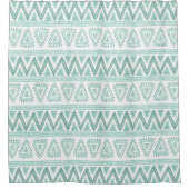 Rideaux De Douche Tons verts doux Motif géométrique tribal (Devant)