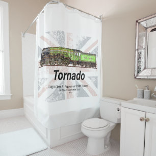 Rideaux De Douche Tornado Vintage Steam Train Anglais Locomotive