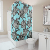 Rideaux De Douche tortue bleu (En situation)