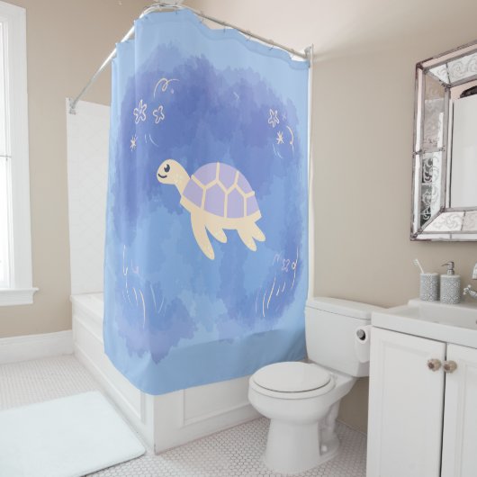 Rideaux De Douche Tortue dans l'eau (En situation)