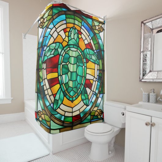 Rideaux De Douche Tortue de mer (En situation)