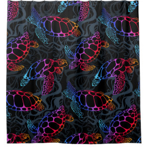 Rideaux De Douche Tortue de mer psychédélique : Boho Ocean