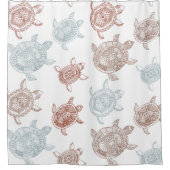 Rideaux De Douche Tortue marine Brown et bleue (Devant)