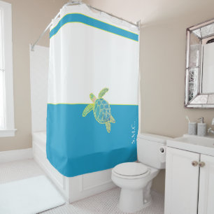 Rideaux De Douche Tortue marine marine marine Turquoise bleue