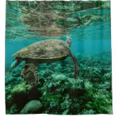 Rideaux De Douche Tortue verte de l'océan bleu (Devant)