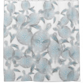 Rideaux De Douche Tortues d'argent Motif Nautique (Devant)