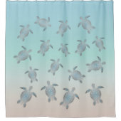 Rideaux De Douche Tortues marines argentées | Nautique (Devant)