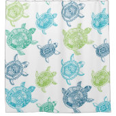 Rideaux De Douche Tortues marines bleues et vertes (Devant)