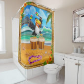RIDEAUX DE DOUCHE TOUCAN JOUER (En situation)