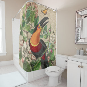 Rideaux De Douche Toucan Jungle Tropical Bird Belle antique