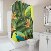 Rideaux De Douche Toucans et oiseaux du paradis (En situation)