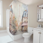 Rideaux De Douche Tour Eiffel Misty Jour d'Automne Paris (En situation)