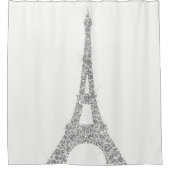 Rideaux De Douche Tour Eiffel Paris Cristaux Swarovski blanc argent (Devant)