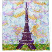 Rideaux De Douche Tour Eiffel Pointillism Paysage de printemps (Devant)