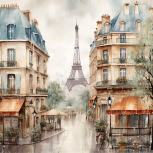 Rideaux De Douche Tour Eiffel Rainy Day Paris