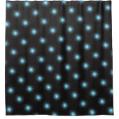 Rideaux De Douche Tourbillon cosmique fractal bleu sur motif noir (Devant)