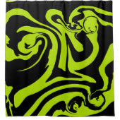 Rideaux De Douche Tourbillon de marbre rétro vert et noir (Devant)