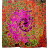 Rideaux De Douche Tourbillon Super rétro Abstrait chaud (Devant)