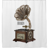 Rideaux De Douche Tourne-disque dessin animé (Devant)