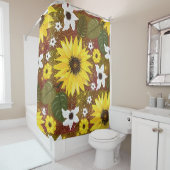 Rideaux De Douche Tournesol Bohème Floral (En situation)