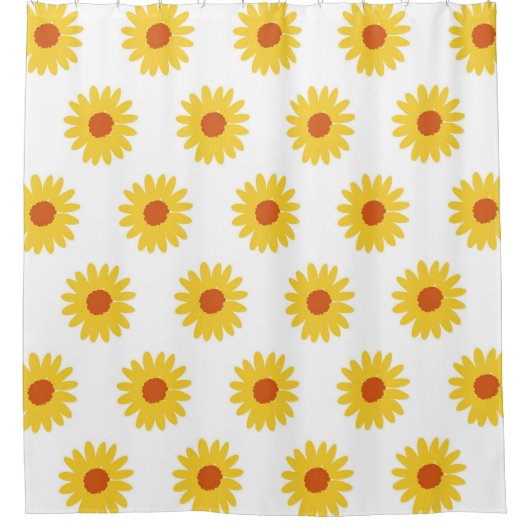 Rideaux De Douche Tournesol Jaune Joli Rétro Y2K Motif (Devant)