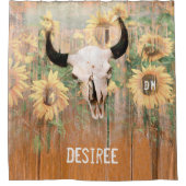 Rideaux De Douche Tournesol rustique Taureau de vache Crâne Ouest (Devant)