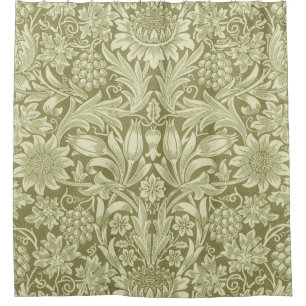 Rideaux De Douche Tournesol William Morris Vintage Olive Damask