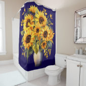 Rideaux de douche Tournesols dans un vase (En situation)