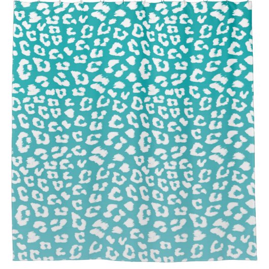 Rideaux De Douche Tourquoise Leopard Patters (Devant)