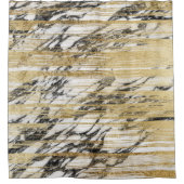 Rideaux De Douche Traçages chics d'or sur le marbre blanc noir (Devant)