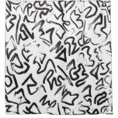 Rideaux De Douche Traçages noirs modernes de graffiti d'abrégé sur (Devant)