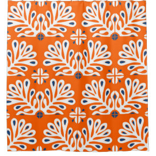 Rideaux De Douche Tradition scandinave : Mosaïque florale ethnique.