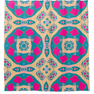 Rideaux De Douche Traditionnel, patchwork péruvien, motif de tuiles