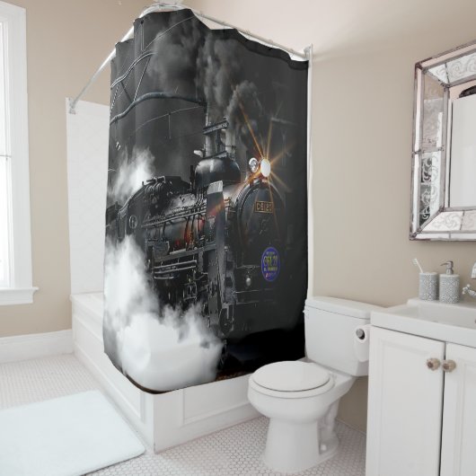 Rideaux De Douche Train à vapeur (En situation)