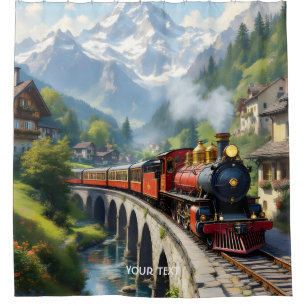 Rideaux De Douche Train antique Imaginaire Crimson