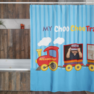 Rideaux De Douche Train Jouet Toddler Boys Birthday Blue