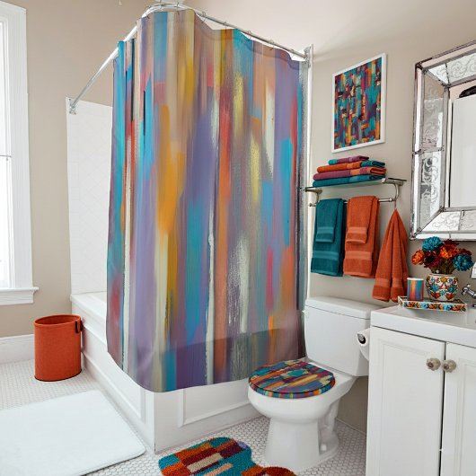 Rideaux De Douche Traînées de peinture colorée