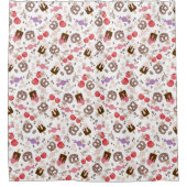 Rideaux De Douche Traitements sucrés et salés Motif blanc (Devant)