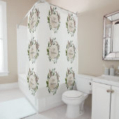 Rideaux De Douche tranche de bois de craie rustique (En situation)